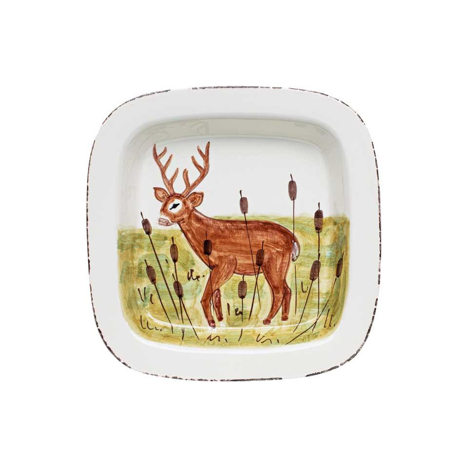 Deer Rimmed Square Platter