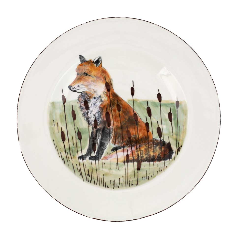 Fox Rimmed Round Platter