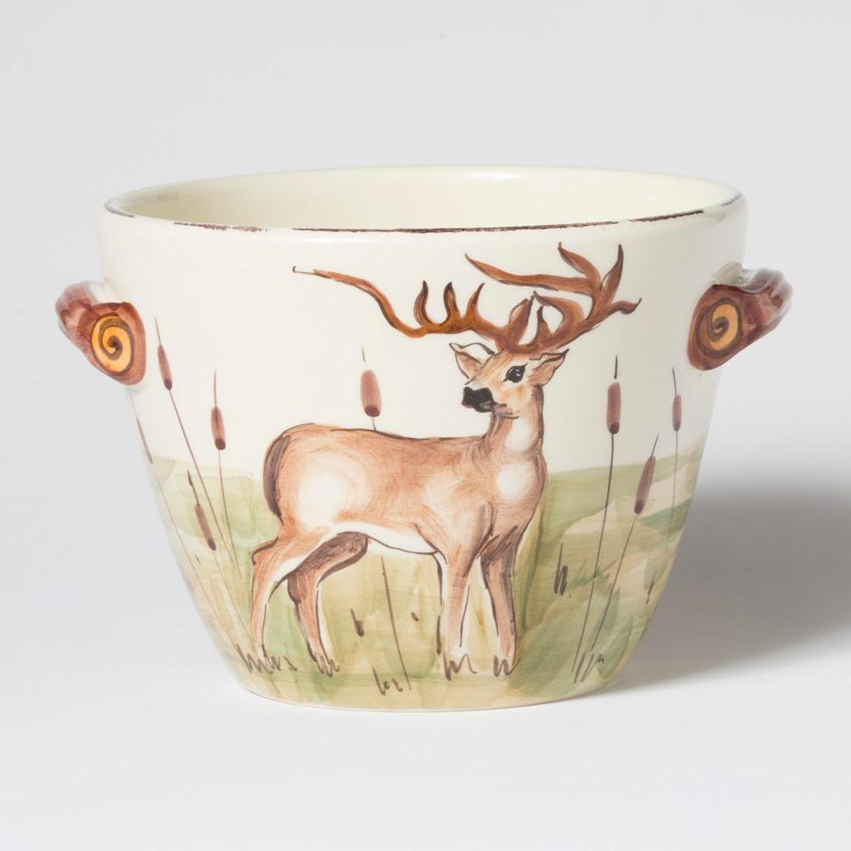 Deer Handled Deep Serving Bowl