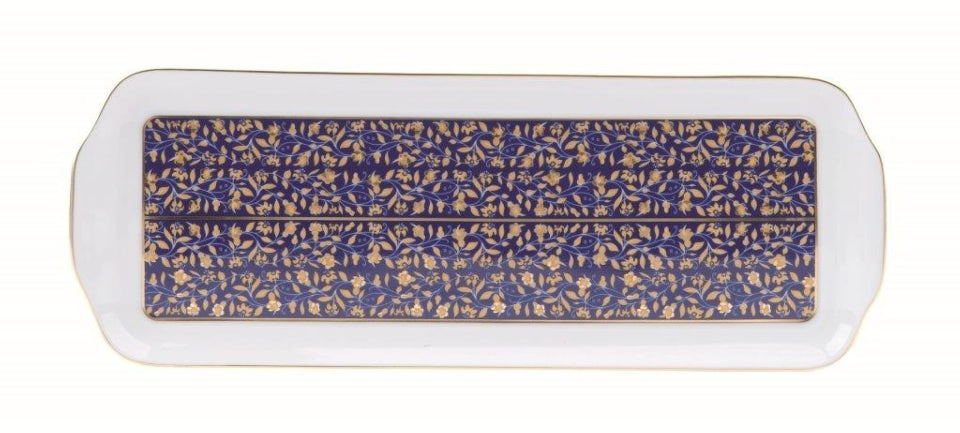 Blue rectangular platter