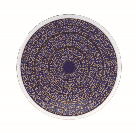 Blue round cake platter