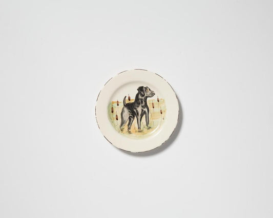 Black Hunting Dog Salad Plate