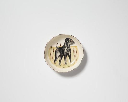 Black Hunting Dog Pasta Bowl