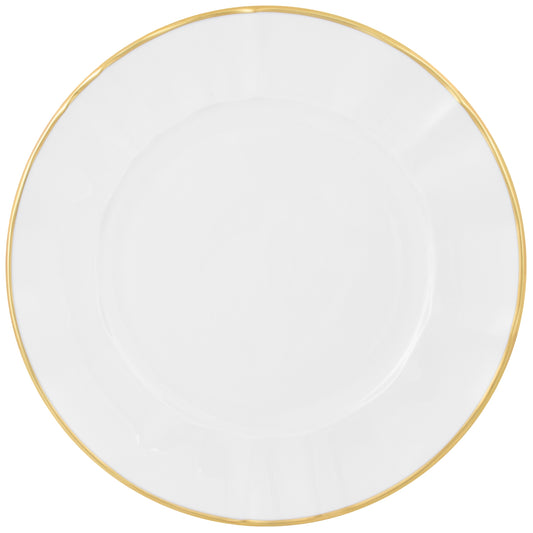 White with Gold Charger