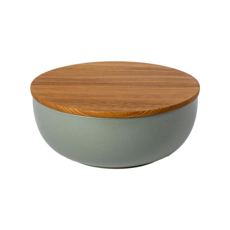 Serving bowl 10" w/ Oak Wood Lid/Cutting Board