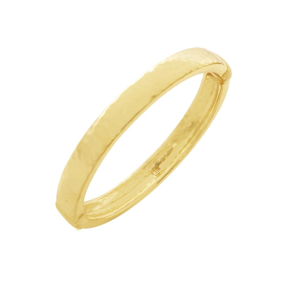 Oval Hinged Bangle, S/M - Gold