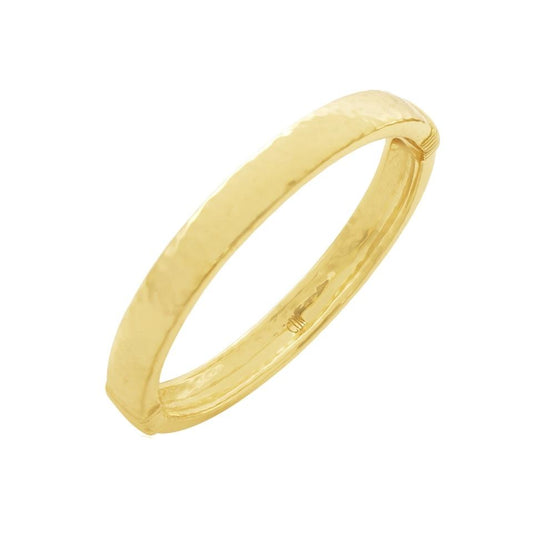 Oval Hinged Bangle, S/M - Gold