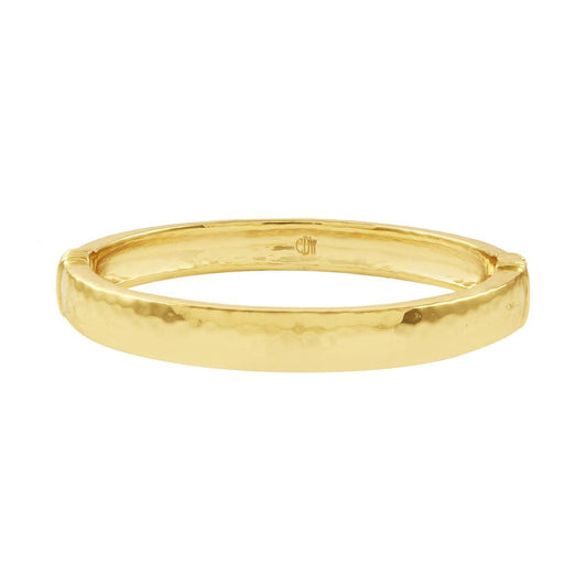 Oval Hinged Bangle, M/L - Gold