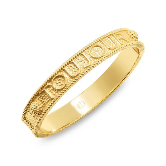 L'Amour Toujour Hinged Bangle - Gold
