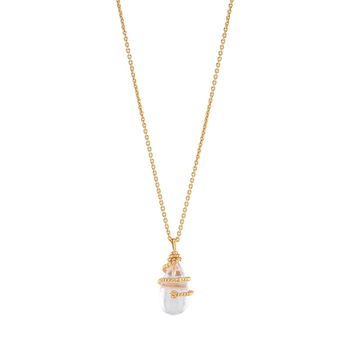 Charm Necklace, 16"+2" - Clear Quartz