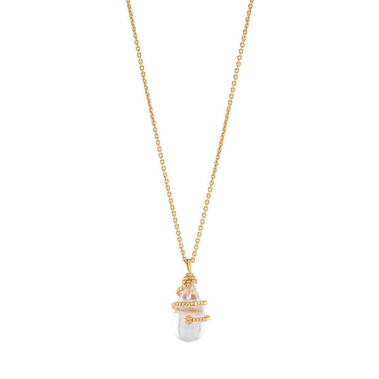 Charm Necklace, 16"+2" - Clear Quartz