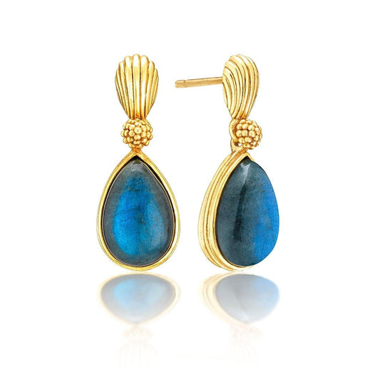 Monique Gem Post Earrings - Blue Labradorite