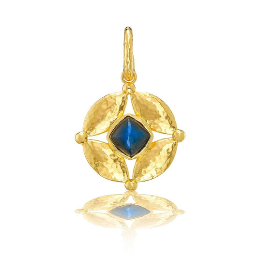 Double Sided Pendant - Blue Labradorite/Green Onyx