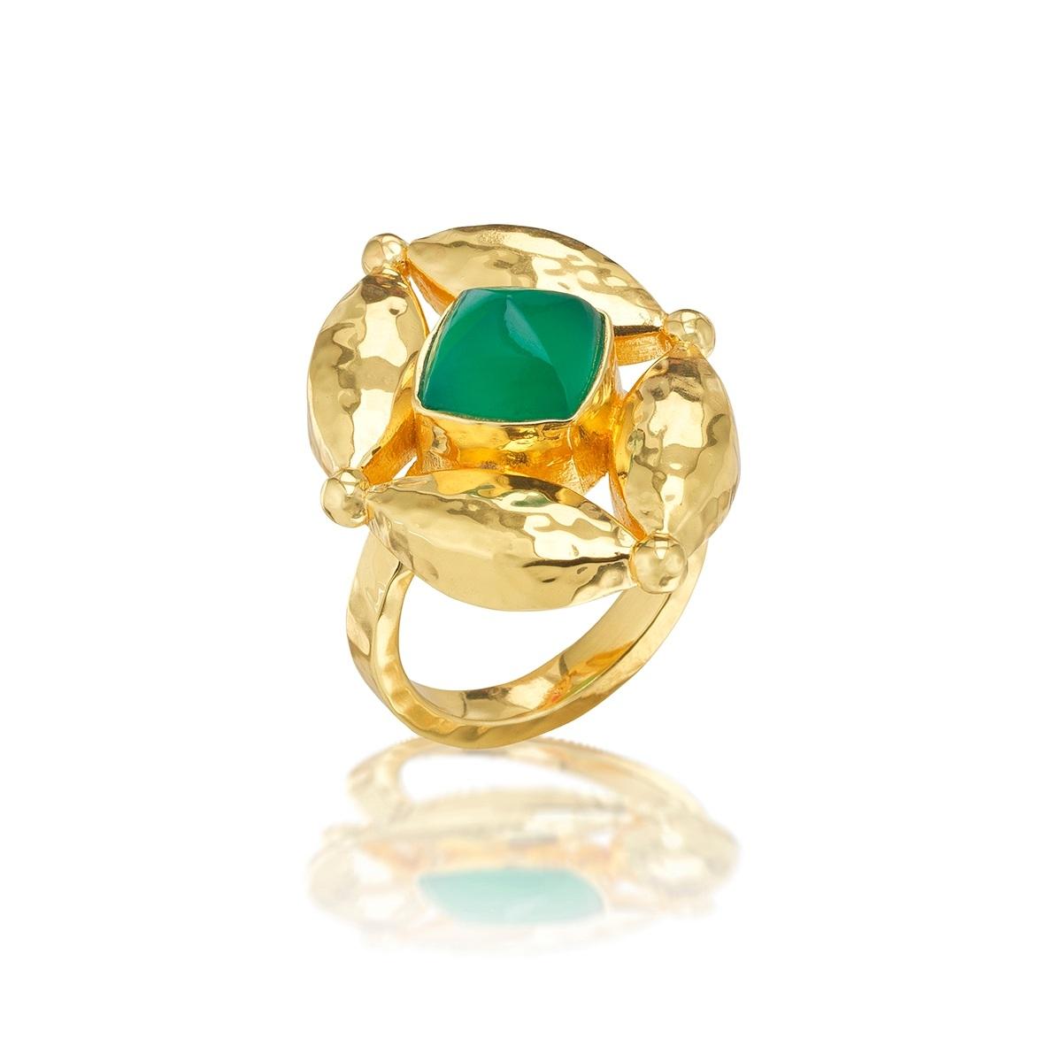 Ring, Size 8 - Green Onyx