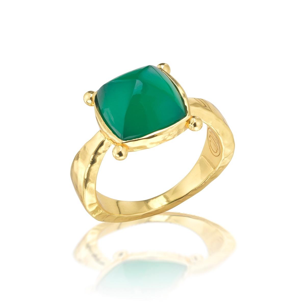 Gem Ring, Size 8 - Green Onyx