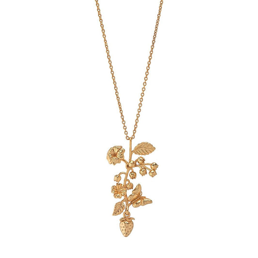 Bouquet Charm Necklace, 16"+2" - Gold