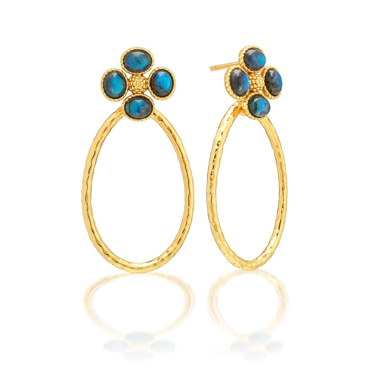 Teardrop  Earrings - Blue Labradorite