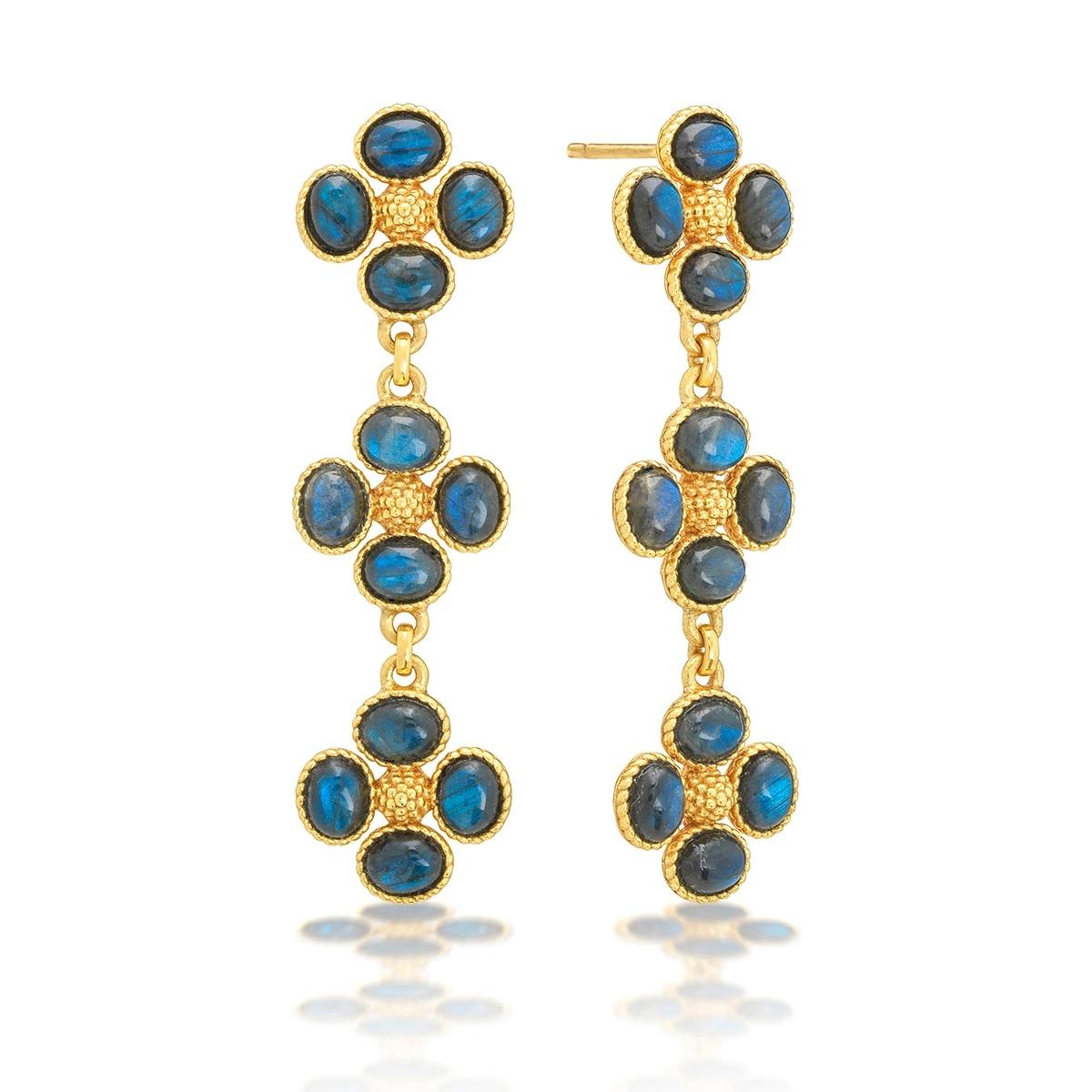 Linear Earrings - Blue Labradorite