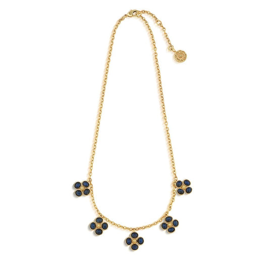 Multi Station Necklace, 16"+2" - Blue Labradorite