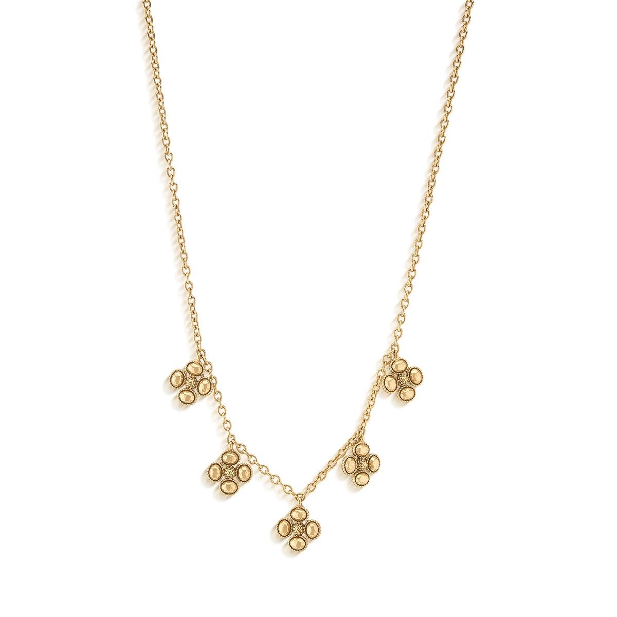 Multi Station Necklace, 16"+2" - Gold