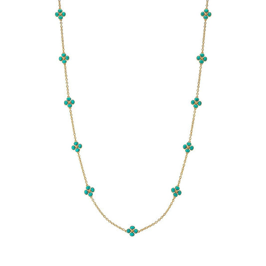 Double Sided Necklace, 28" - Turquoise