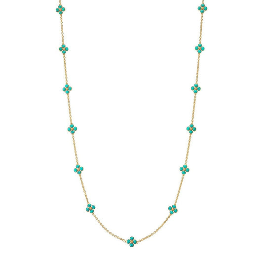 Double Sided Necklace, 34" - Turquoise