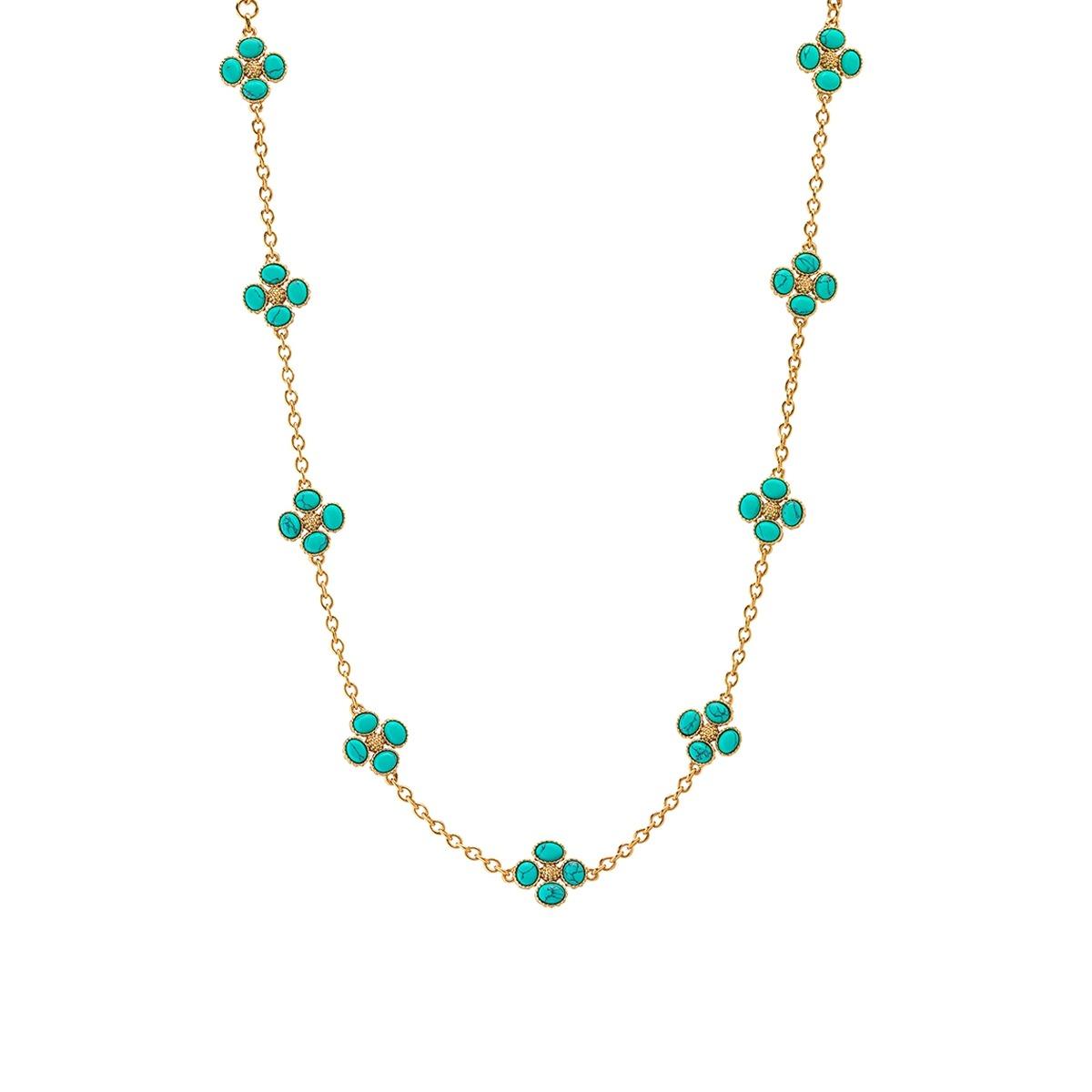 Double Sided Necklace, 16"+2" - Turquoise