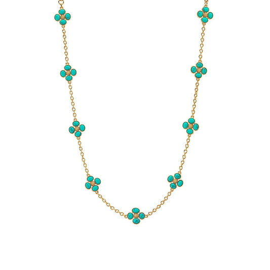 Double Sided Necklace, 16"+2" - Turquoise