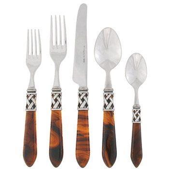 Antique Tortoiseshell Five-Piece Place Setting