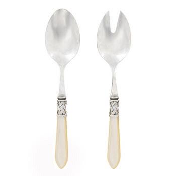 Antique Ivory Salad Server Set