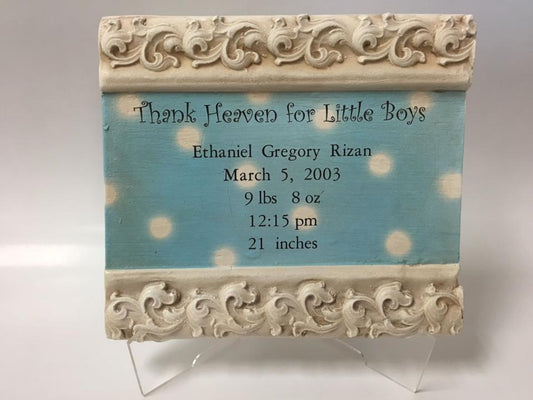 Birth Announcement-Blue Dots