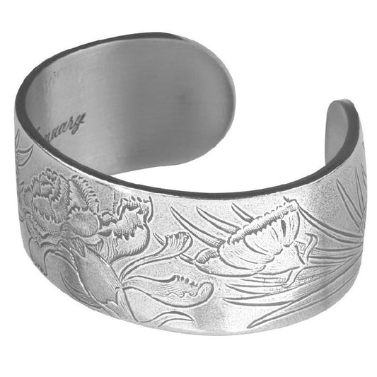 Pewter Flower Bracelet-January