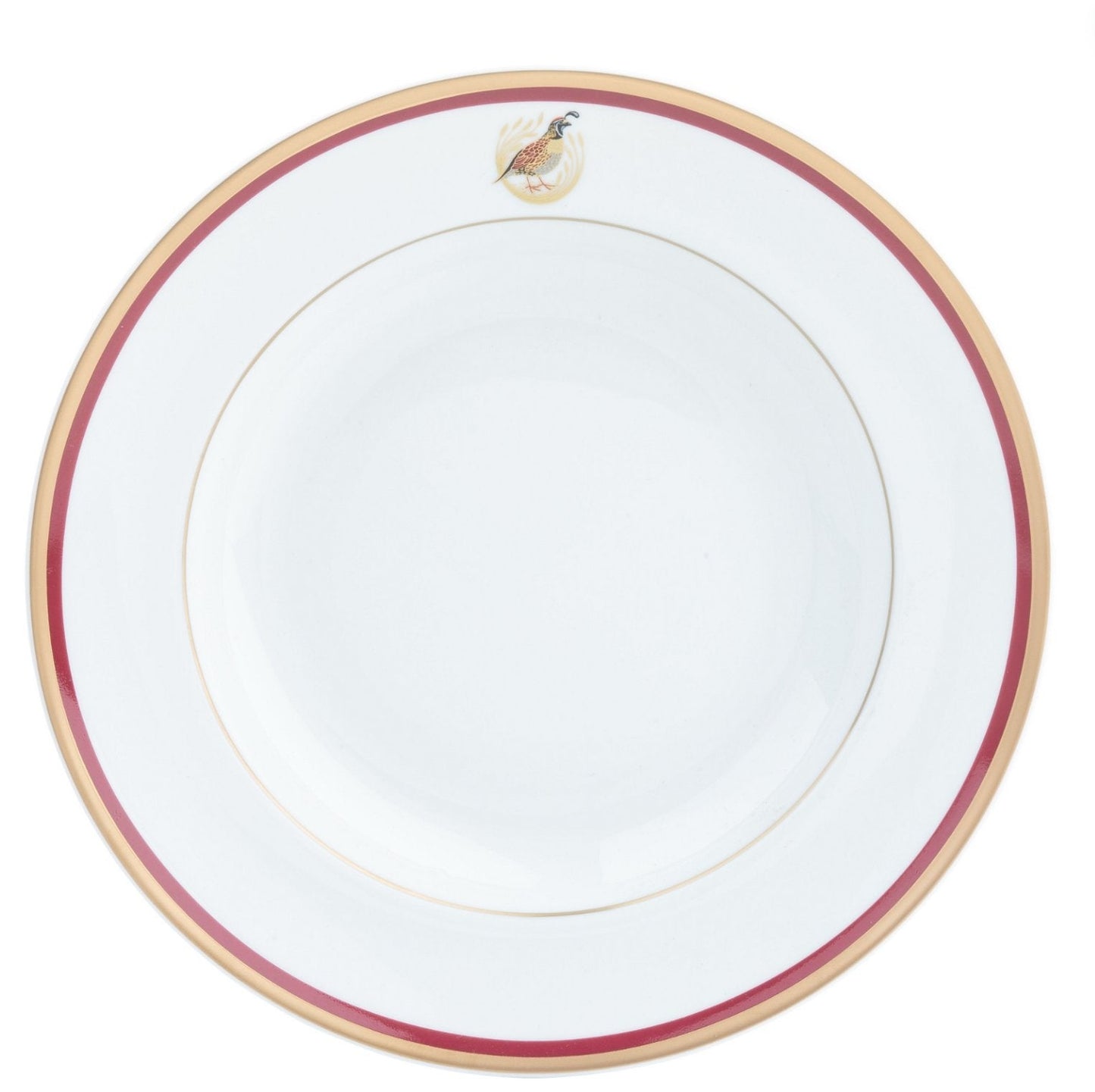 Motif On Rim Salad Plate Gold and Red Band