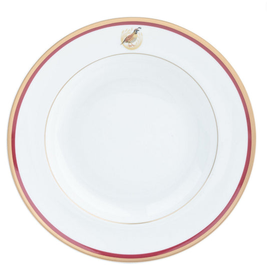 Motif On Rim Salad Plate Gold and Red Band