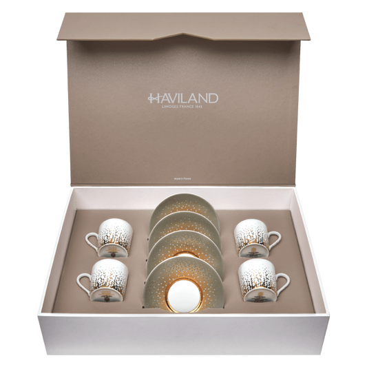 Set of 4 Coffee Cups & Saucers