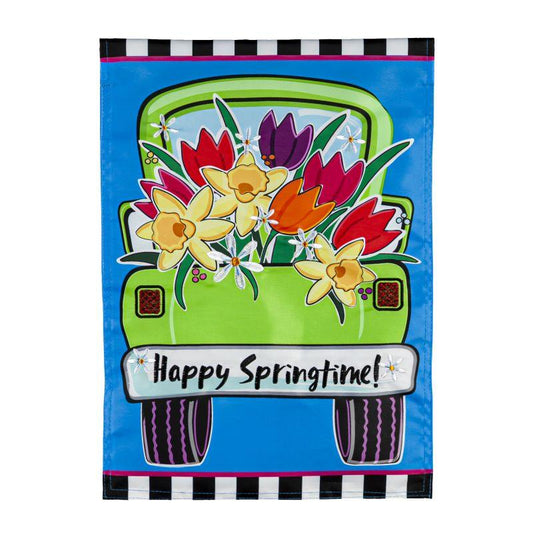 Springtime Truck Garden Flag