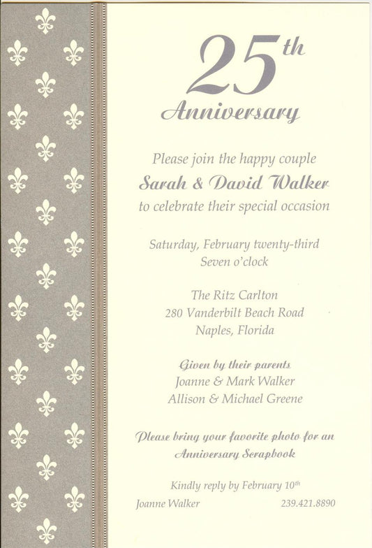 Invitation-Petite Fleur de Lis SIlver