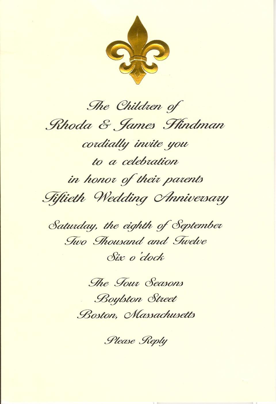 Invitation-Fleur de Lis Gold