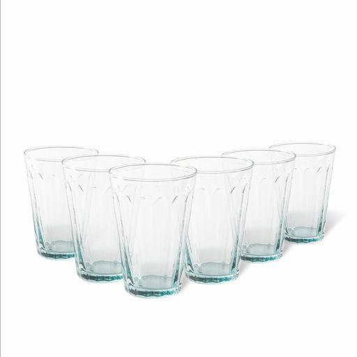 Set/6 recycled glass tumblers, Green