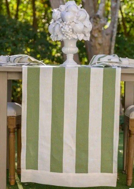 Runner, Portofino Bold Stripe, Green, 90"