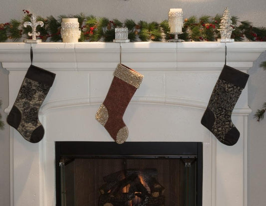 Flocked Crystal Tree Stocking Holder