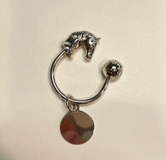 Key Ring-Silver Plated Horse Head