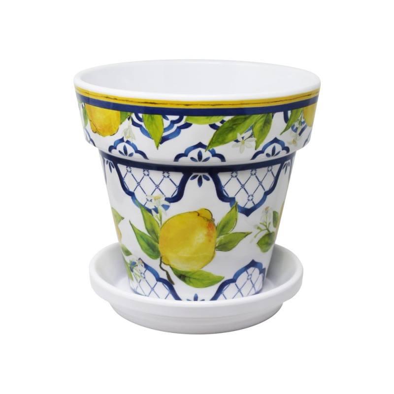 Palermo Flower Pot with Saucer-Large