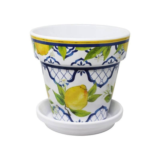 Palermo Flower Pot with Saucer-Large