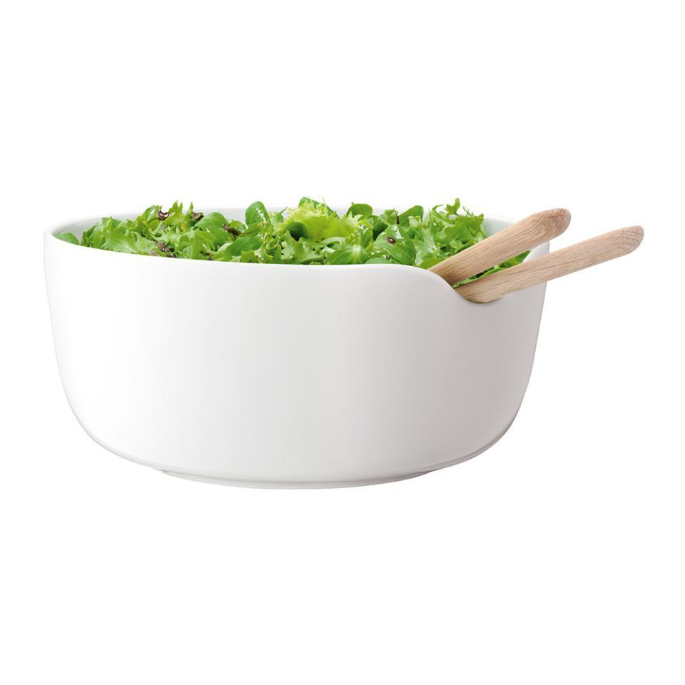 Dine Salad Bowl with Oak Servers