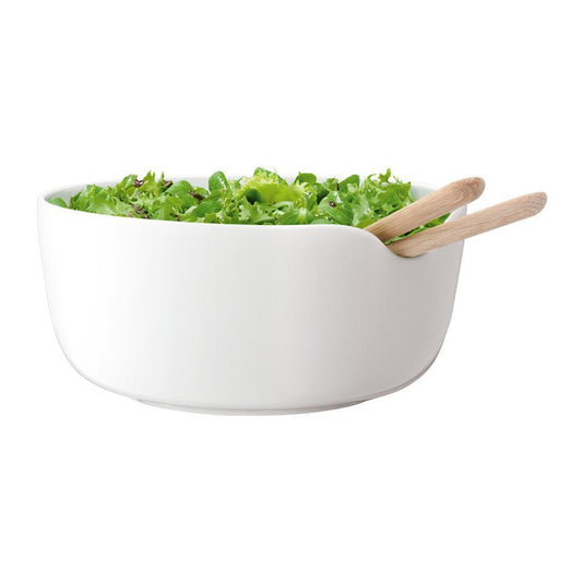 Dine Salad Bowl with Oak Servers