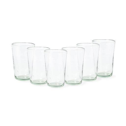 Set/6 Recycled tall glass tumblers, Grey