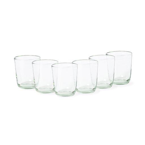 Set/6 Recycled low glass tumblers, Grey