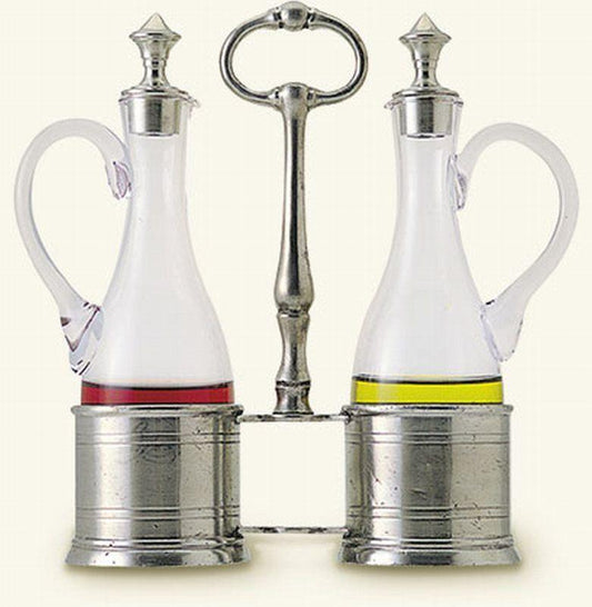 Oil & Vinegar Set with Pewter Tops