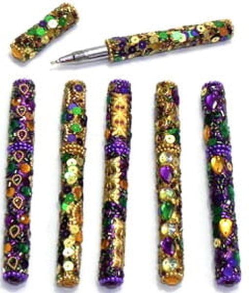 Mardi Gras Pen-Assorted-Priced Each